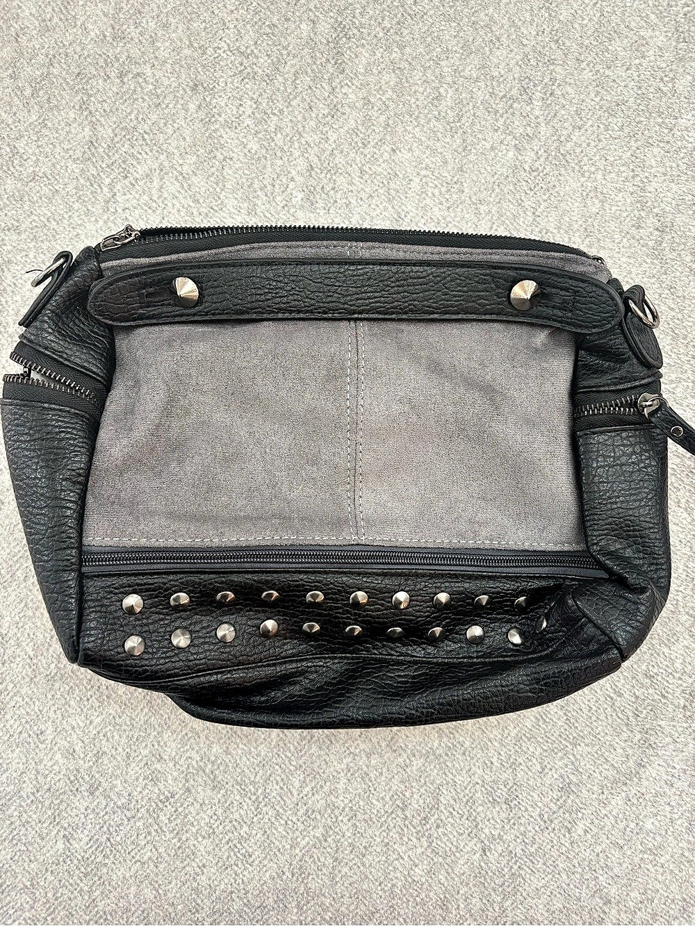 Studded Crossbody Bag in Black & Gray Like New
